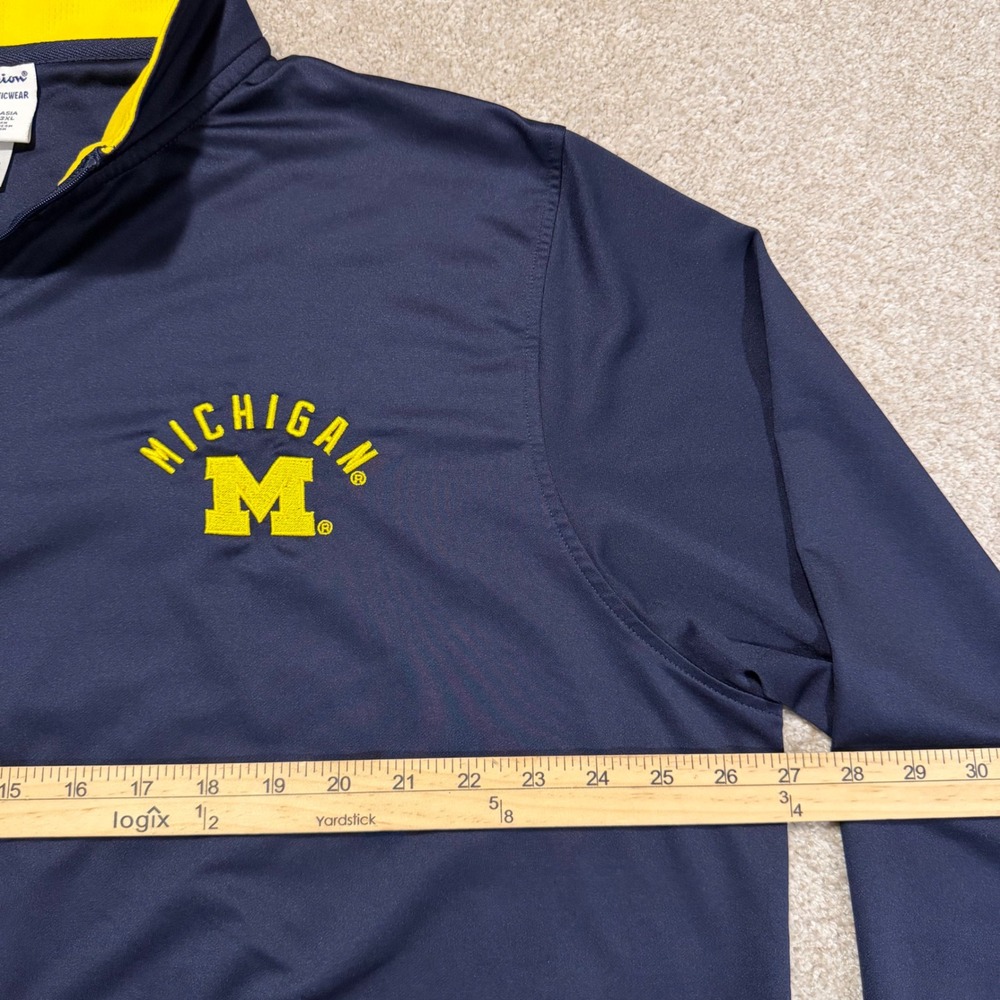 Champion Quarter Zip Pullover Mens 2XL Navy Michigan Wolverines NCAA‎ Athletic - Picture 4 of 8